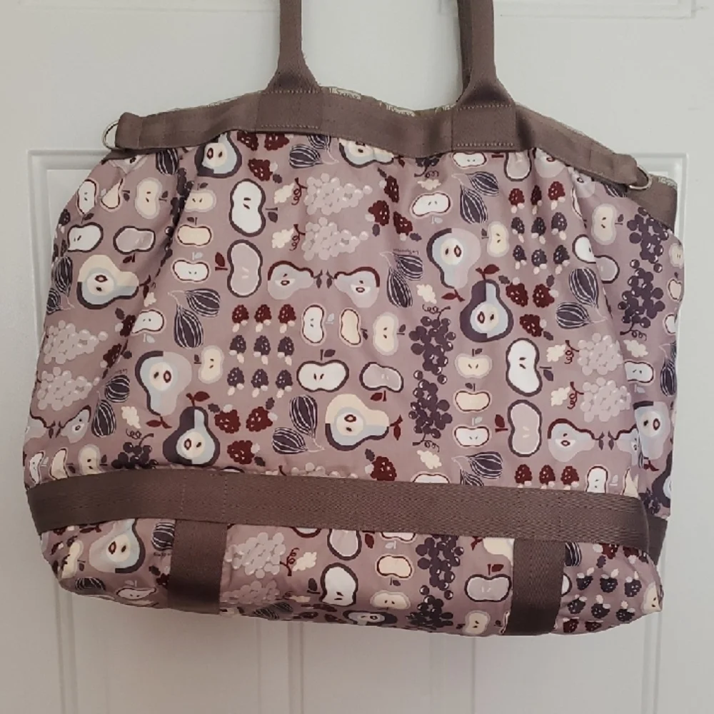 Lesportsac LaFrance Boston Tote 2 Way Fruit Fruit Pattern Tote - Brown and Cream